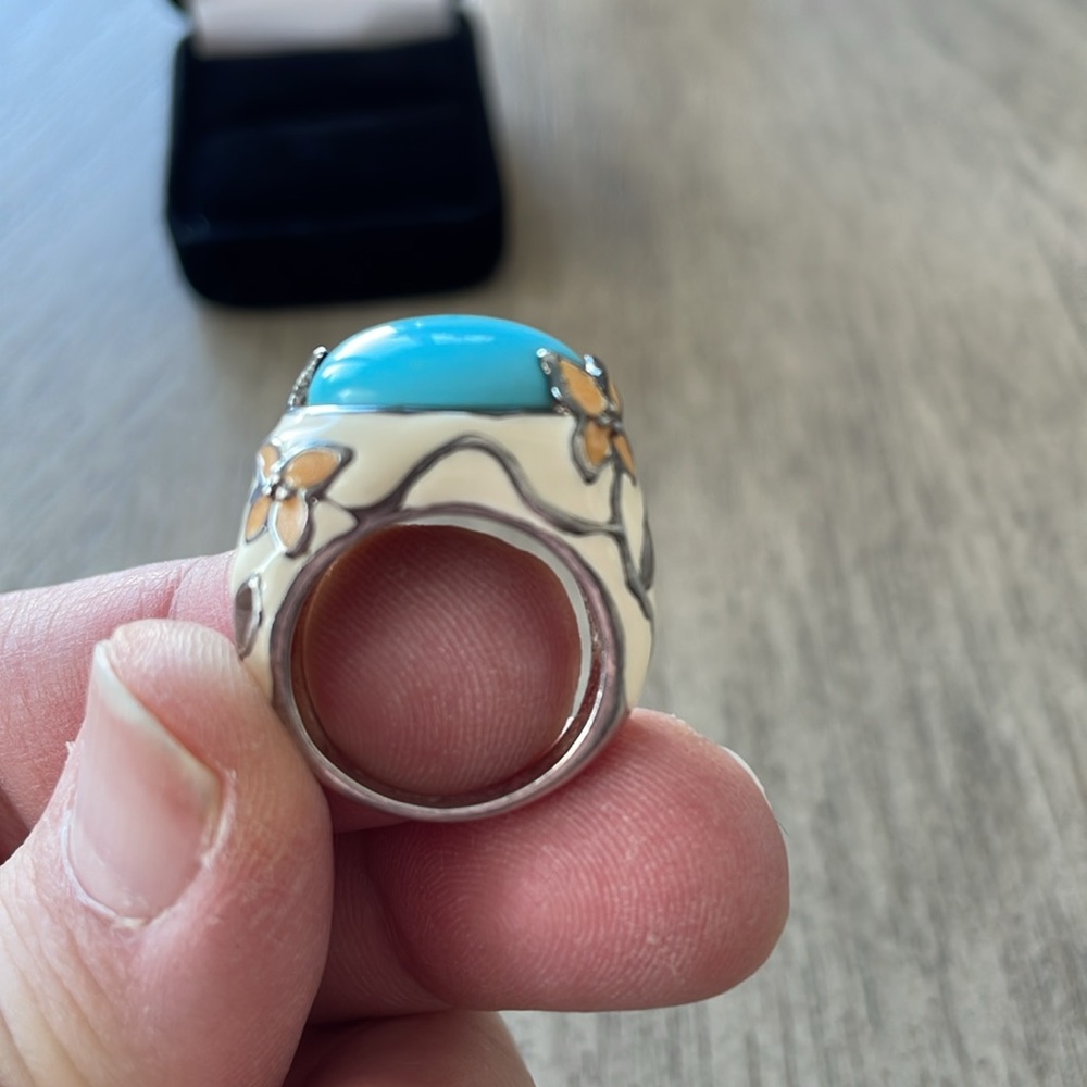 David Sigal Sterling Silver Enamel ring